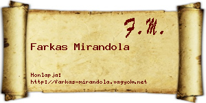 Farkas Mirandola névjegykártya